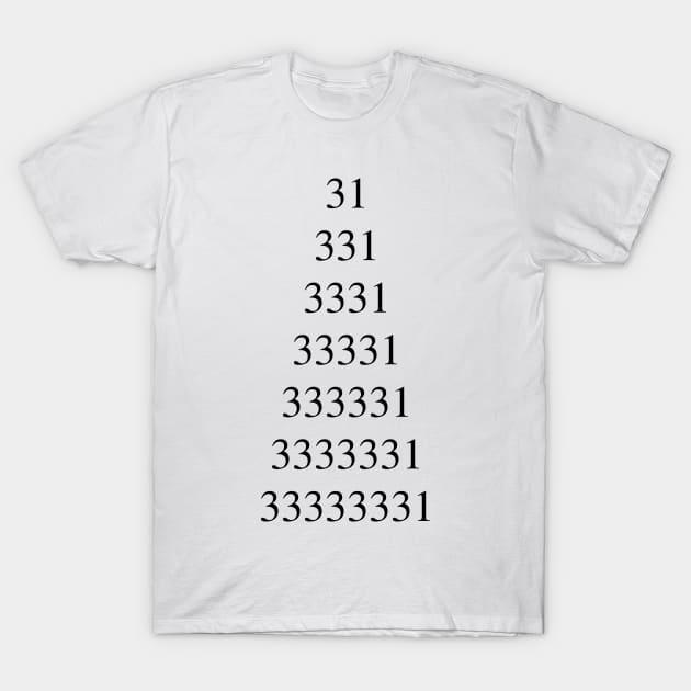 Prime Numbers T-Shirt by Girih